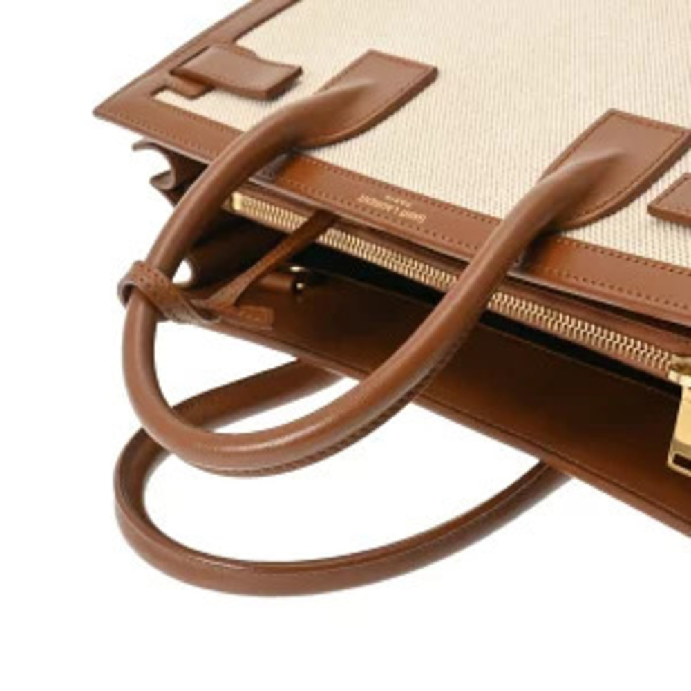 Saint Laurent Baby Sac de Jour Beige Brown Canvas Grain Calf Handbag - Picture 3 of 9